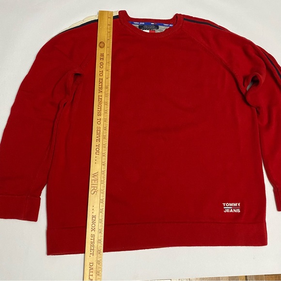 Vintage Tommy Jeans Sweater XL Red Blue White Mens Pullover Cotton - Picture 7 of 7
